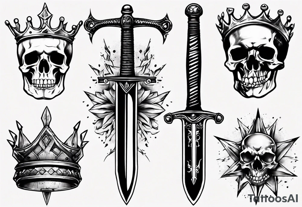 Sword and crowns tattoo idea