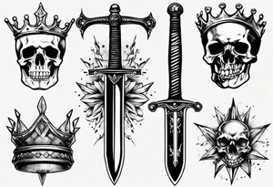 Sword and crowns tattoo idea