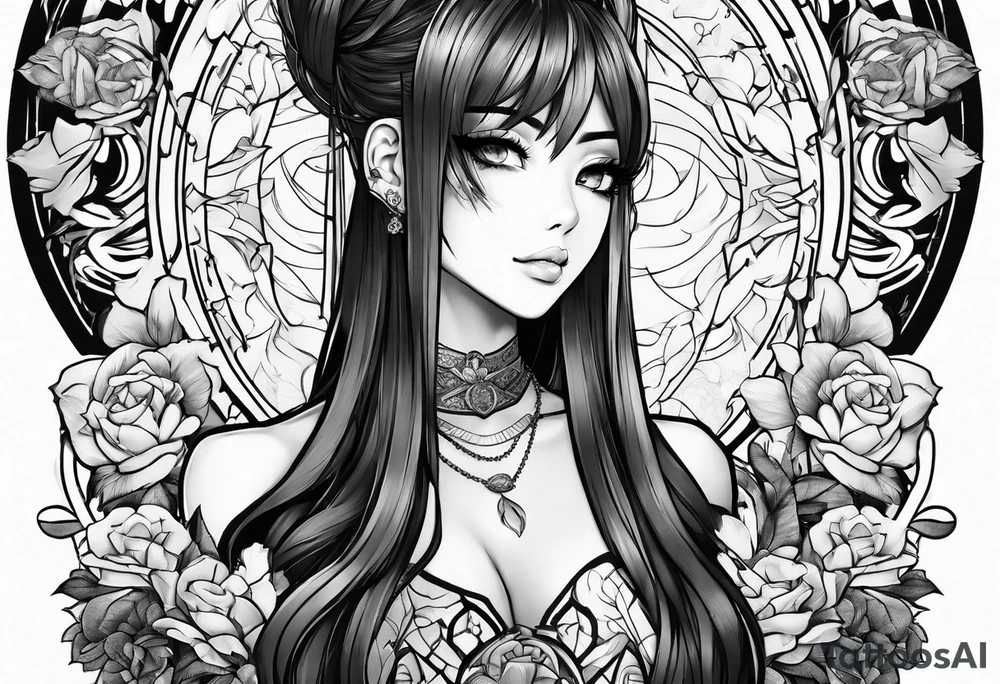 A black anime character tattoo idea
