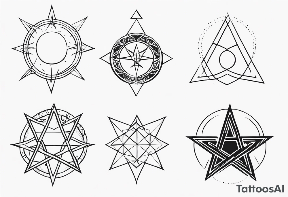 witch symbols tattoo idea