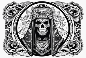 Ghost with Mexican blanket tattoo idea