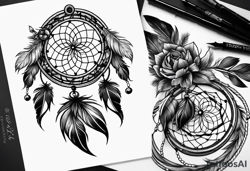 Dark Dream catcher tattoo idea