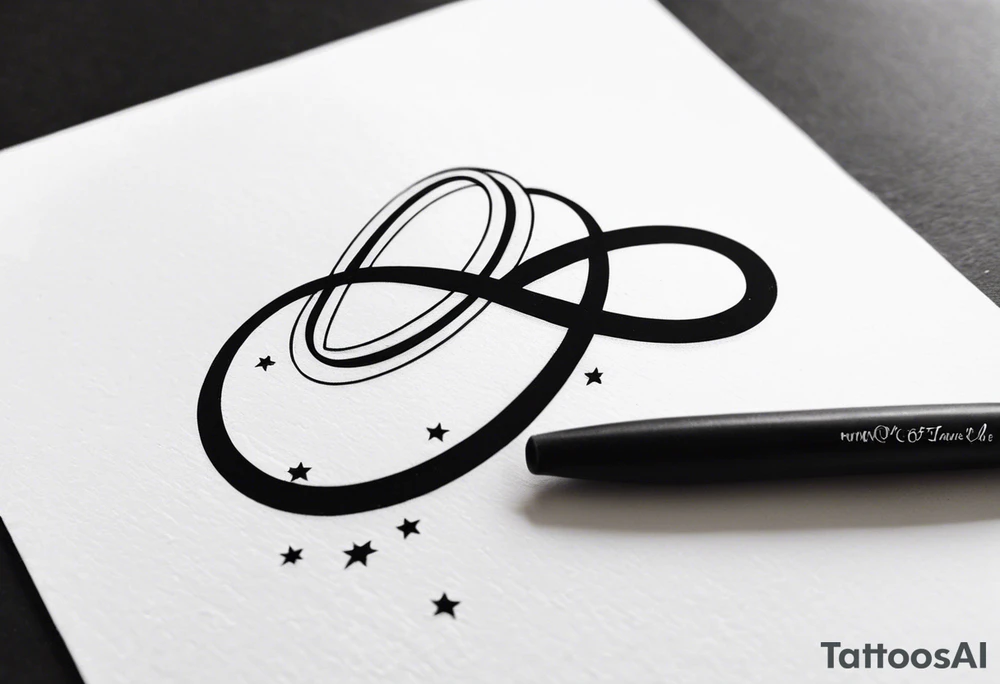 Infinity ring with stars tattoo idea