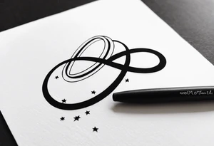 Infinity ring with stars tattoo idea
