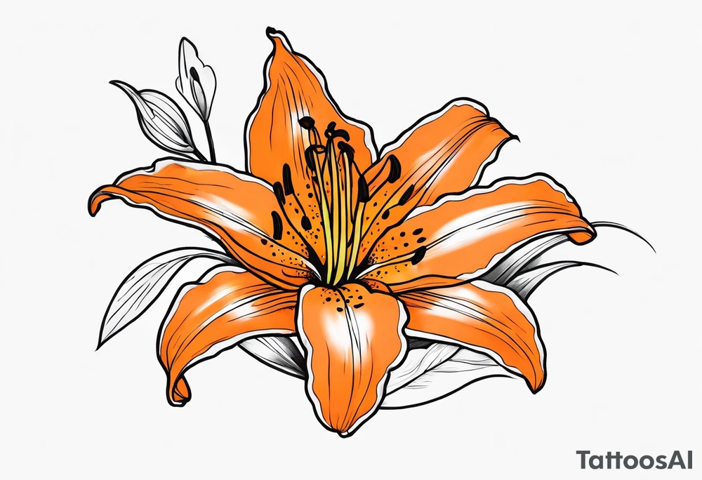 orange tiger lily tattoo idea