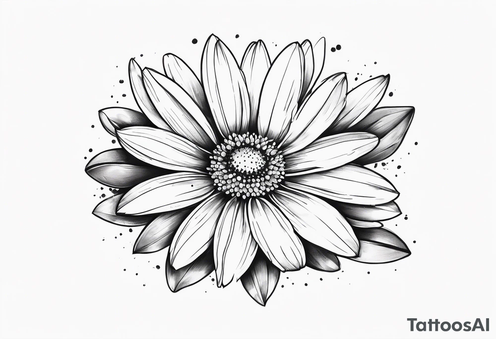 Daisy blossom top view tattoo idea