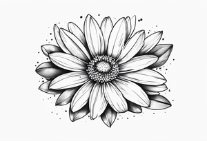Daisy blossom top view tattoo idea