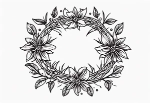 crown of thorns
old school vintage simple traditional design 
vintage flowers surrounding crown


bold color simple tattoo idea