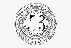 The numbers 333 with the word guidance underneath and the initials JJF; tattoo idea