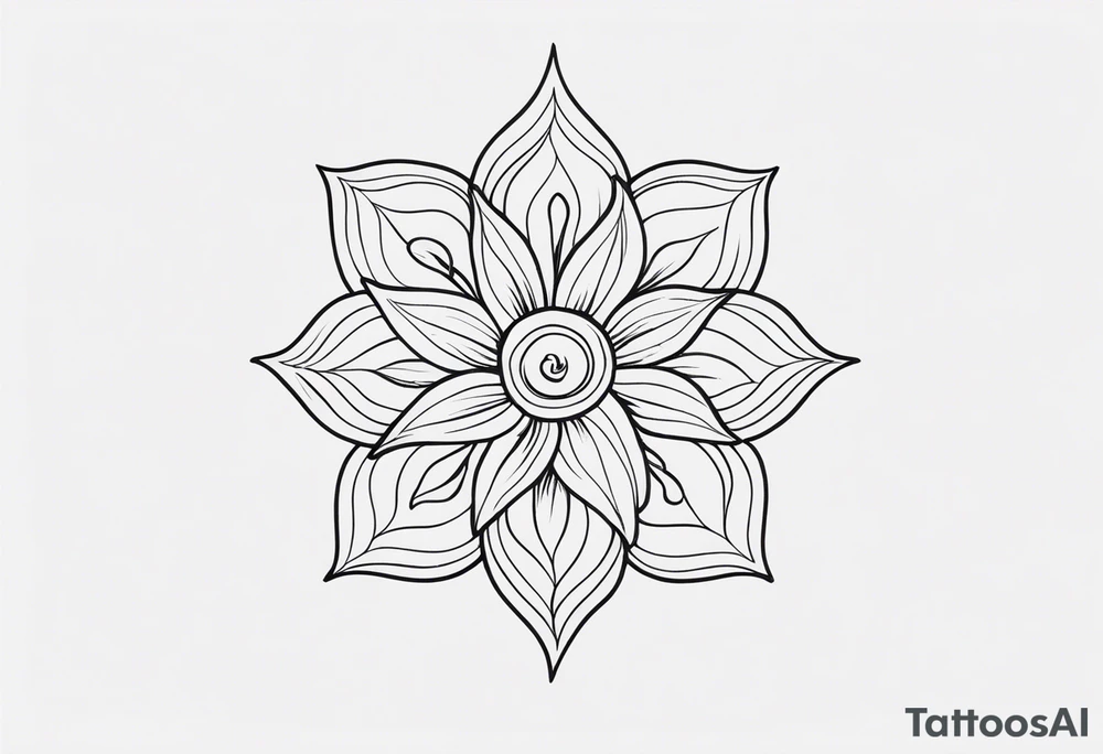 A resilient flower surrounded by fire tattoo idea