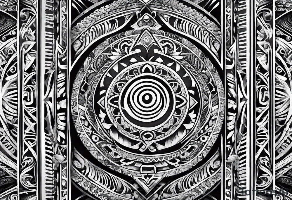 Maori full sleeve that represents strength and love. It has to be not that dense tattoo idea