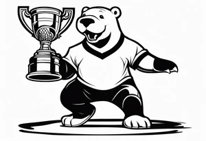 Manatee holding the Stanley Cup tattoo idea