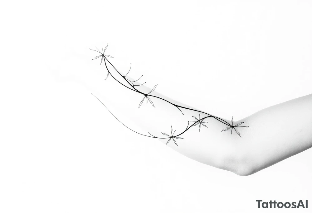 Лилии и размытые линии tattoo idea