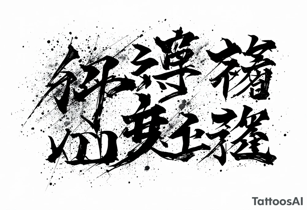 japanese kanji arranged like a shipping label sticker tattoo idea