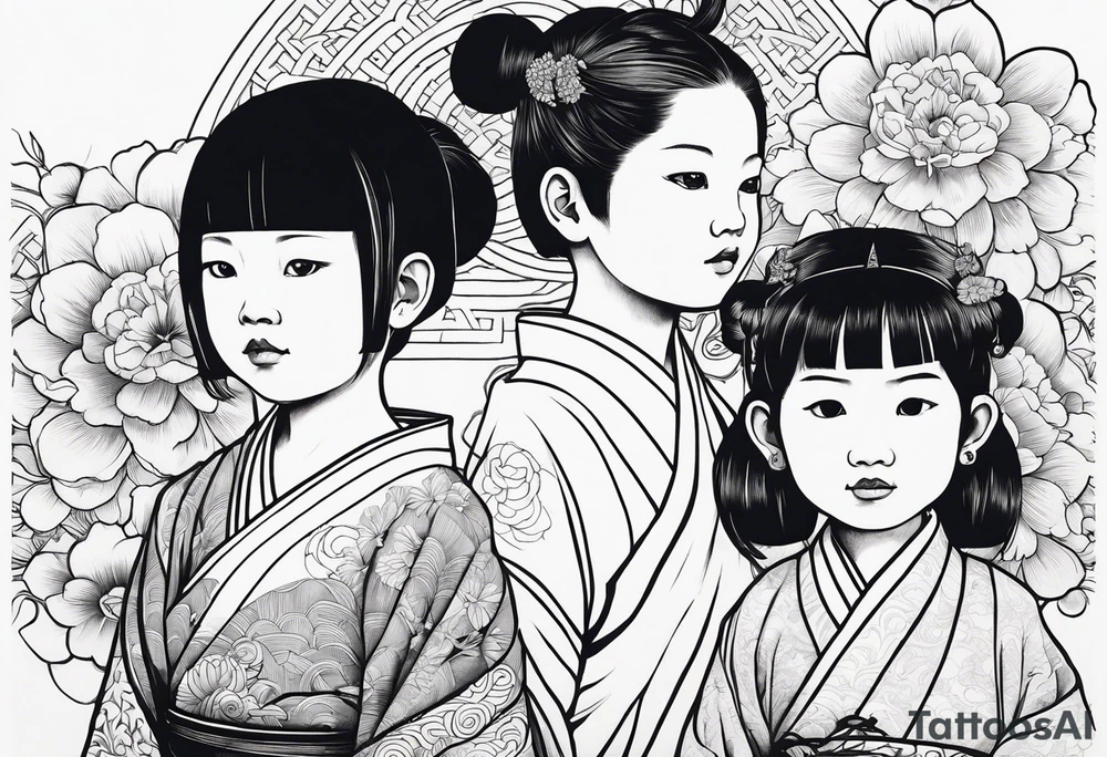 3 SMALL CHILDREN, OF DIFFERENT RACES, 8 EARS OLD tattoo idea