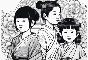 3 SMALL CHILDREN, OF DIFFERENT RACES, 8 EARS OLD tattoo idea