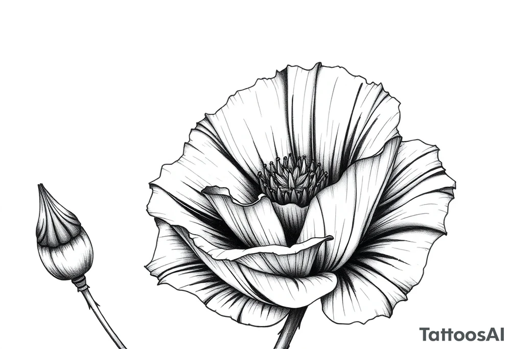 Violet poppy tried together tattoo idea