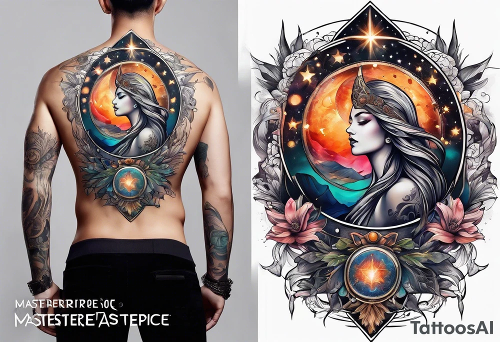 Spine tattoo astrology tattoo idea