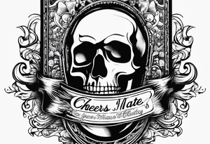 Cheers Mate text, armband +Cancer Ribbon tattoo idea