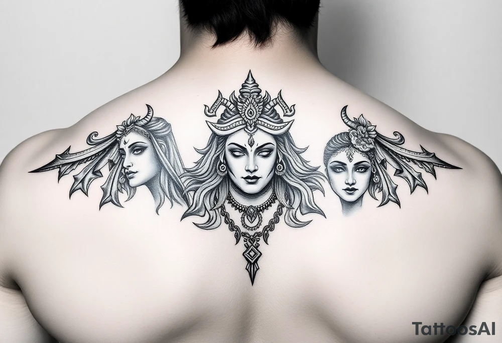 Lord Shiva, Godess Kali, Godess Lilith tattoo idea