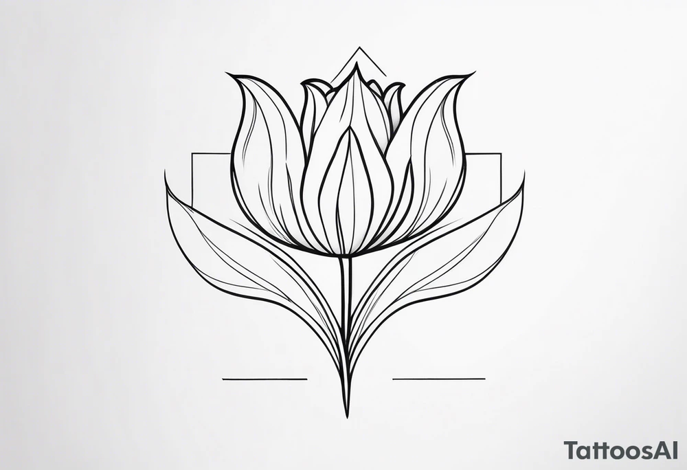 all the letters of the alphabet in one line with three tulips tattoo idea