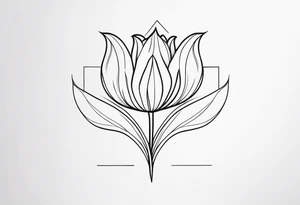 all the letters of the alphabet in one line with three tulips tattoo idea