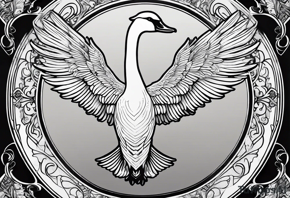 Swan Knight of Dol Amroth, Minimalist Logo, Minimalist, Line Art, Golden Ratio tattoo idea