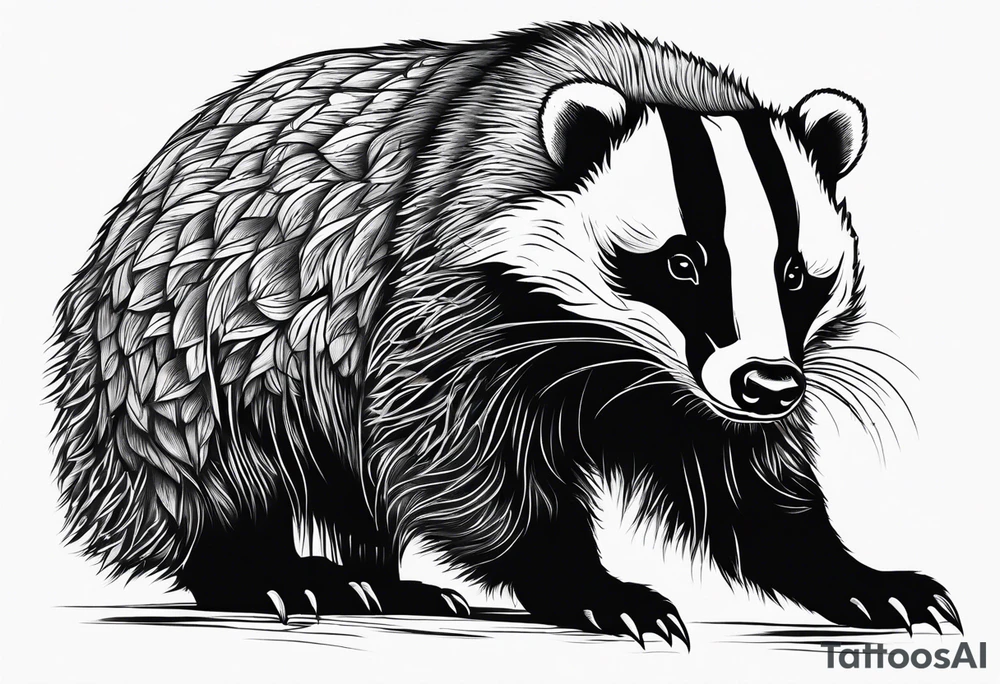 Powerful badger tattoo idea