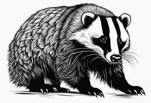 Powerful badger tattoo idea