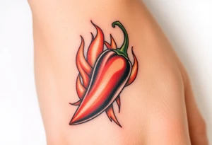 Chili pepper and fire tattoo idea