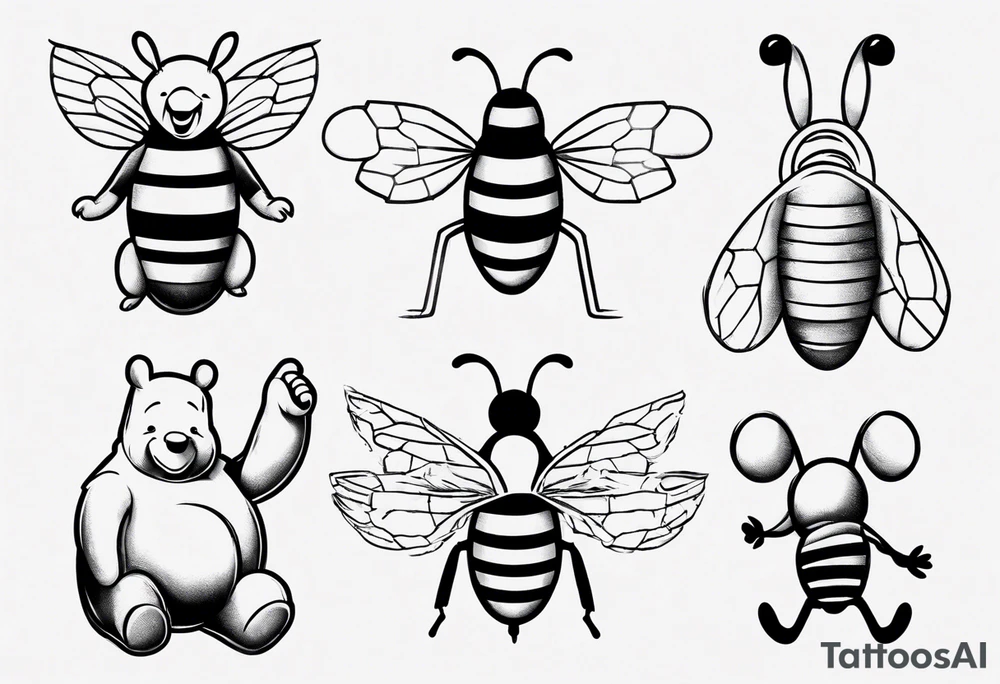 biene im still von der biene vom Film winnie pooh tattoo idea