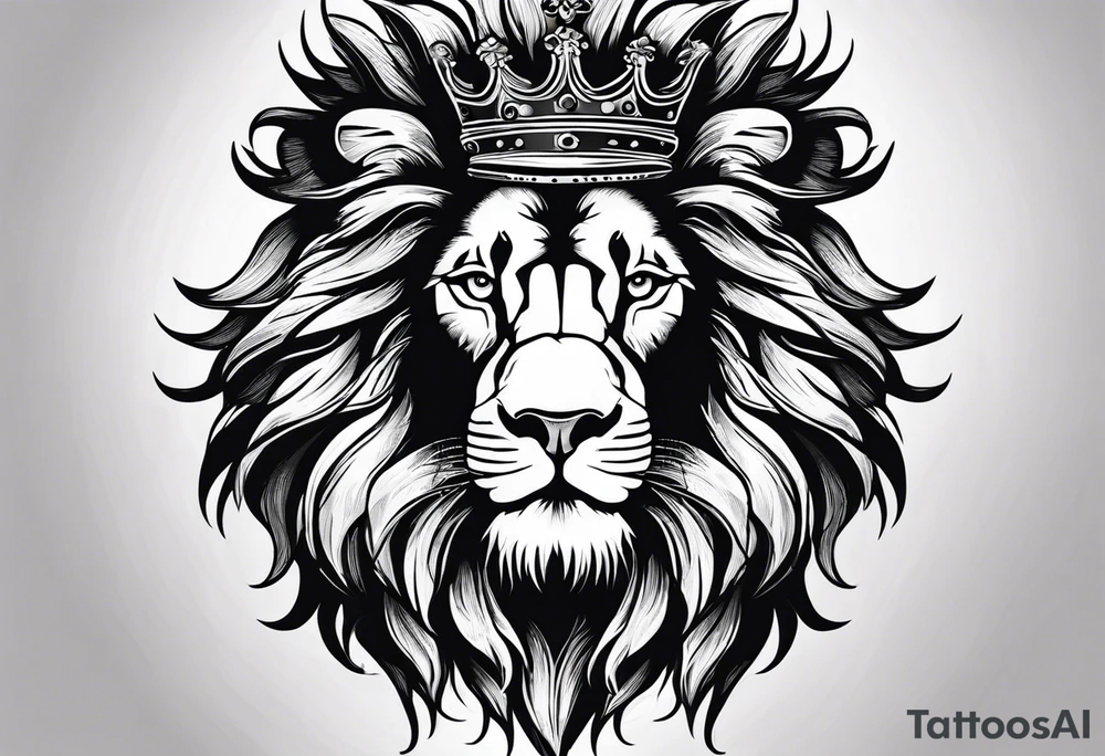 lion wearing a crown tattoo idea