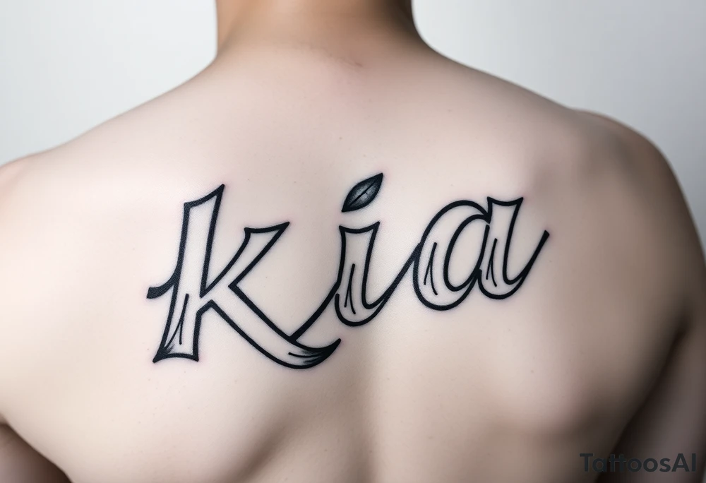 Chicano style font that says kia tattoo idea