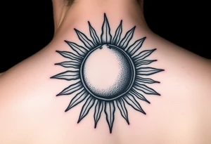 minimalistic lemon incorporated in a sun tattoo idea
