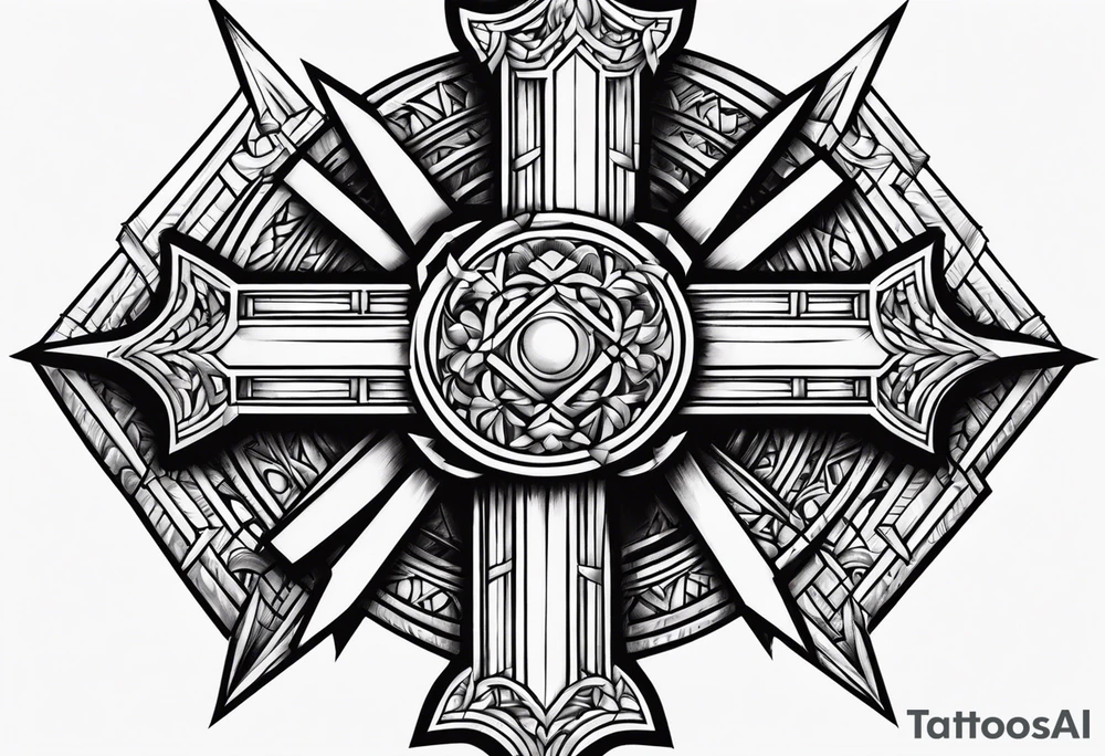 cross of nails tattoo idea