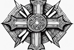 cross of nails tattoo idea