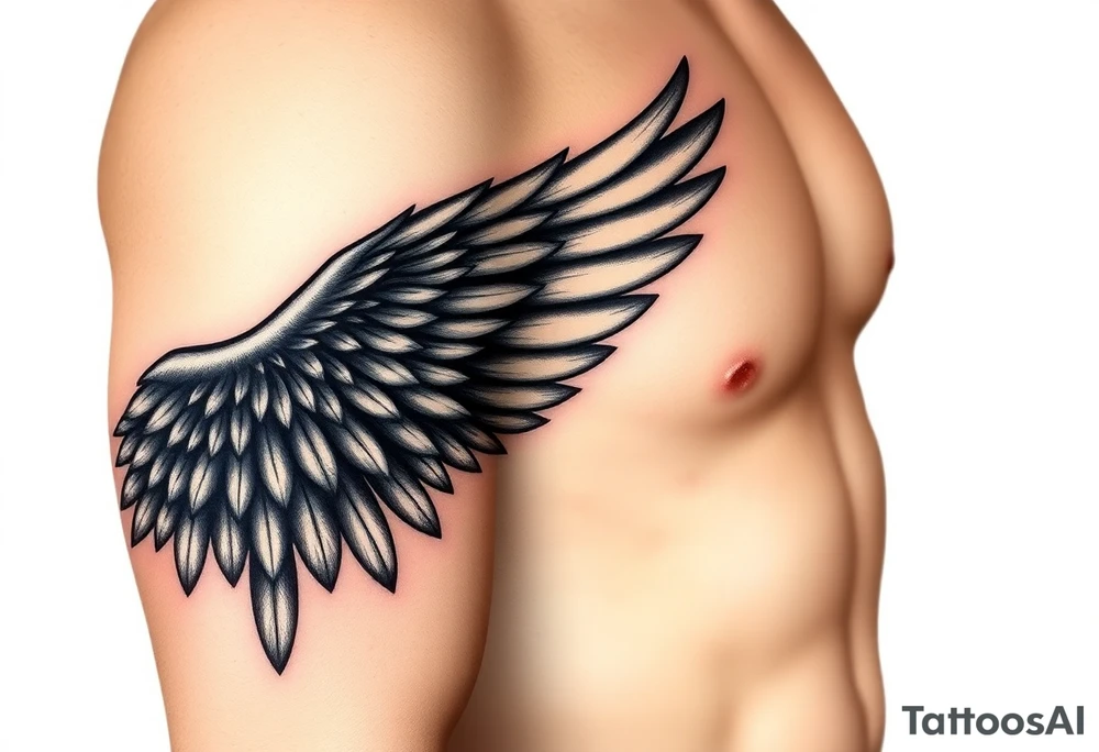 Mended Wing (kintsugi)
A feathered wing with fine hairline “cracks” that are filled (not shattered) in a gold-effect line. Reads: healed + stronger.
Tiny text option along the radius: “grace made strong” (2 Cor 12:9) or simply “still rising.” tattoo idea