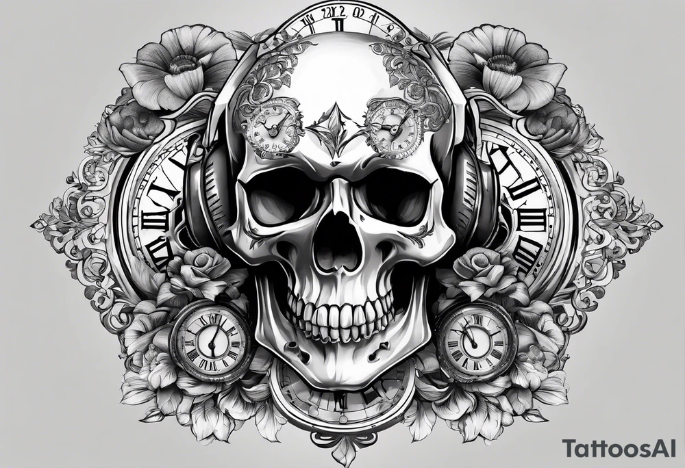Skull which shows a specific time tattoo idea