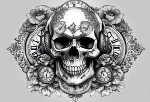 Skull which shows a specific time tattoo idea