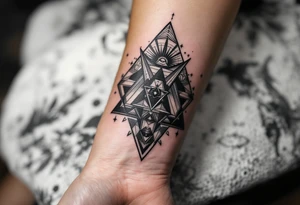 photographer trippy geometric tattoo idea