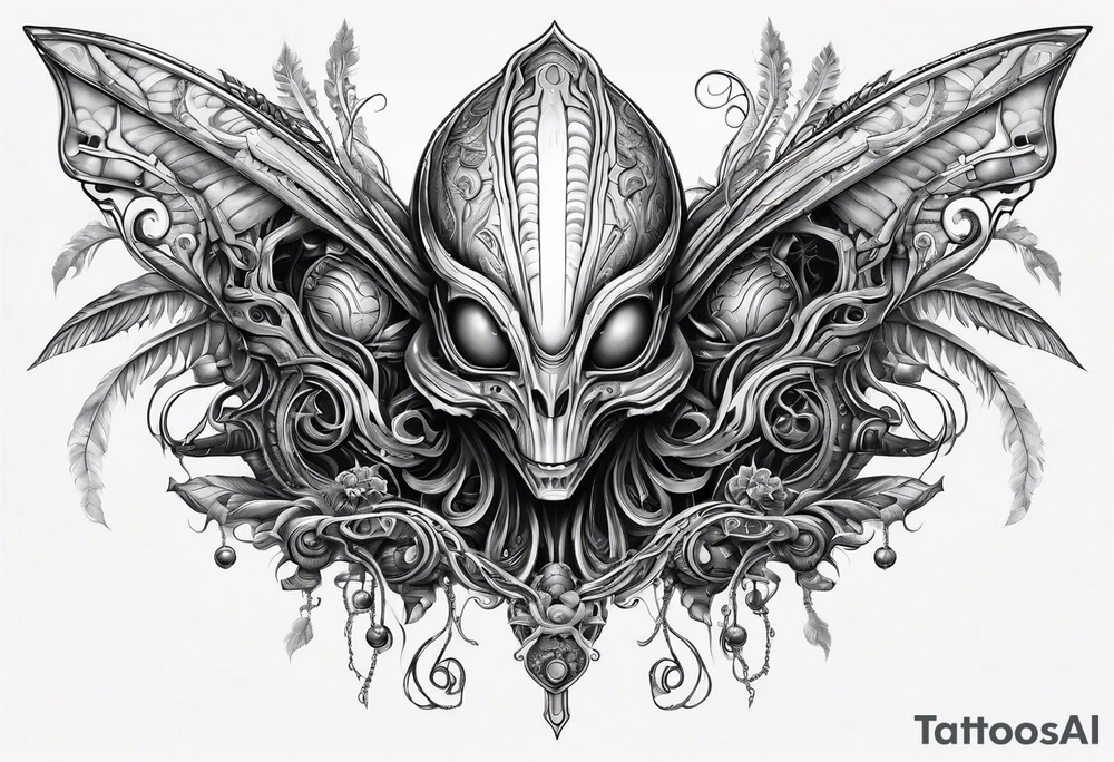 scifi plants alien tattoo idea