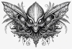 scifi plants alien tattoo idea