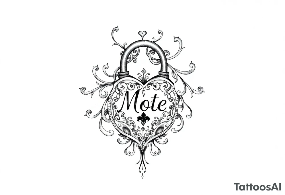 A lock with the name Mota tattoo idea