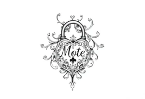 A lock with the name Mota tattoo idea