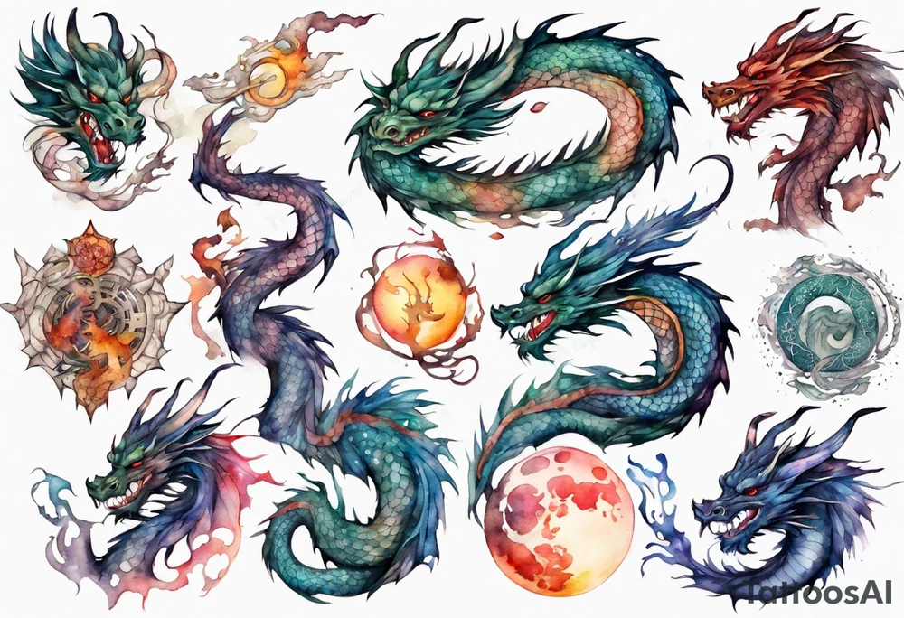 mystic dragon tattoo idea