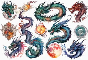 mystic dragon tattoo idea