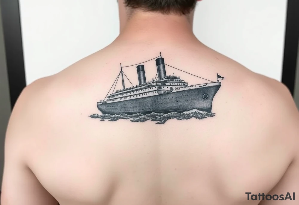 ship image of the titanic tattoo idea