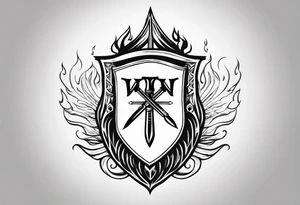 Valhalla sword shield fire tattoo idea
