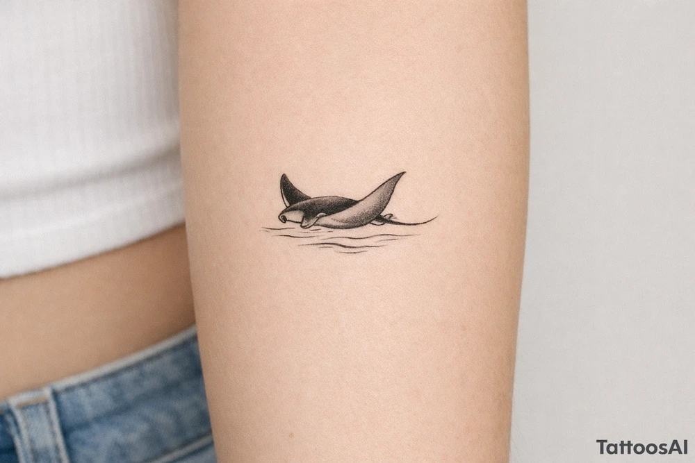 mantaray gliding through water tattoo tattoo idea
