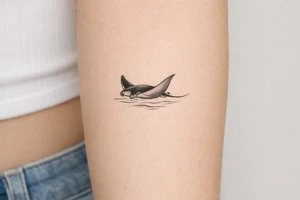 mantaray gliding through water tattoo tattoo idea